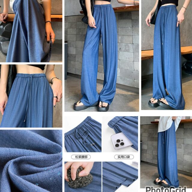 KR silky denim pants 2.0