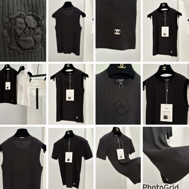 Chanel camellia knit tank top